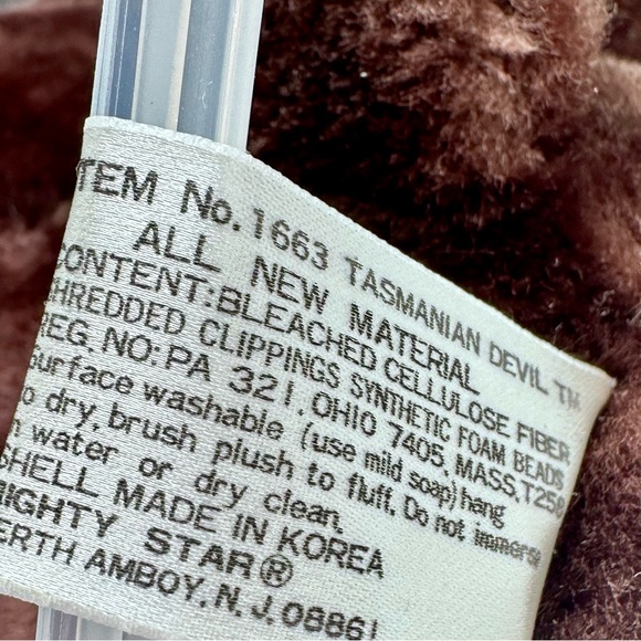 Vtg 1991 Warner Bros Looney Tunes Taz Plush Stuffed Animal 11” Tasmanian Devil - Picture 8 of 9